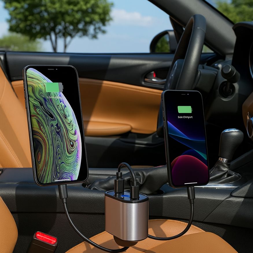 SUPERNIC 4-in-1 Retractable Car Charger