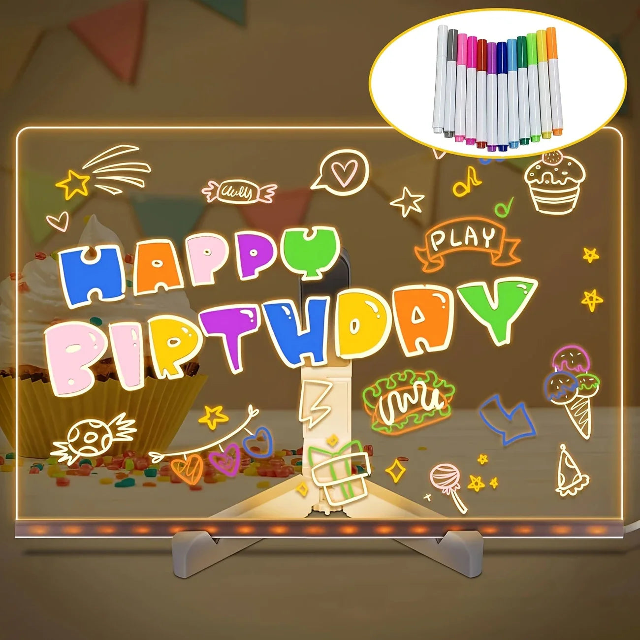 ⭐⭐⭐⭐⭐(4.9/5)LED Note Board Night Light