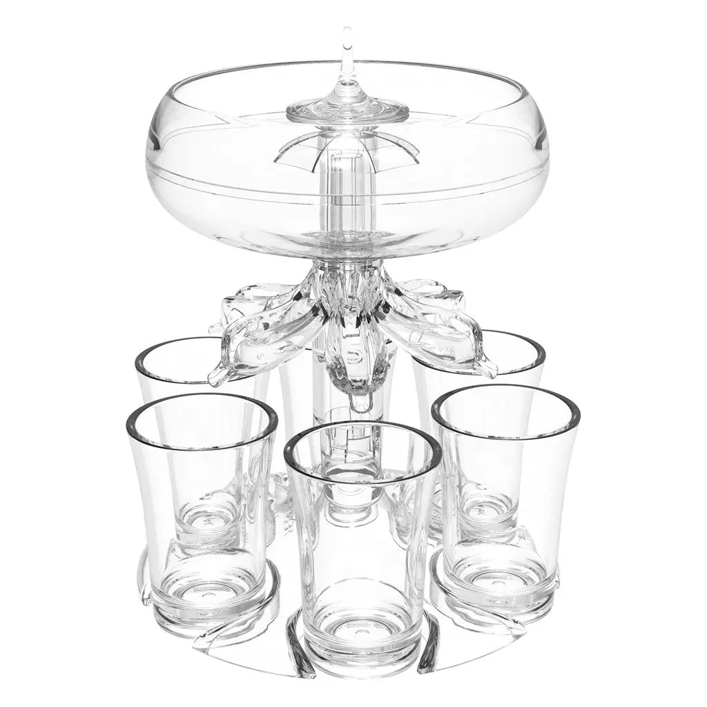 ⭐⭐⭐⭐⭐(4.9/5)Bartender Tool Clear With 6 Shot Glasses for Bar, Party, Home Wine Set Bar Accessories Beer Dispenser Rack Wine Dispenser