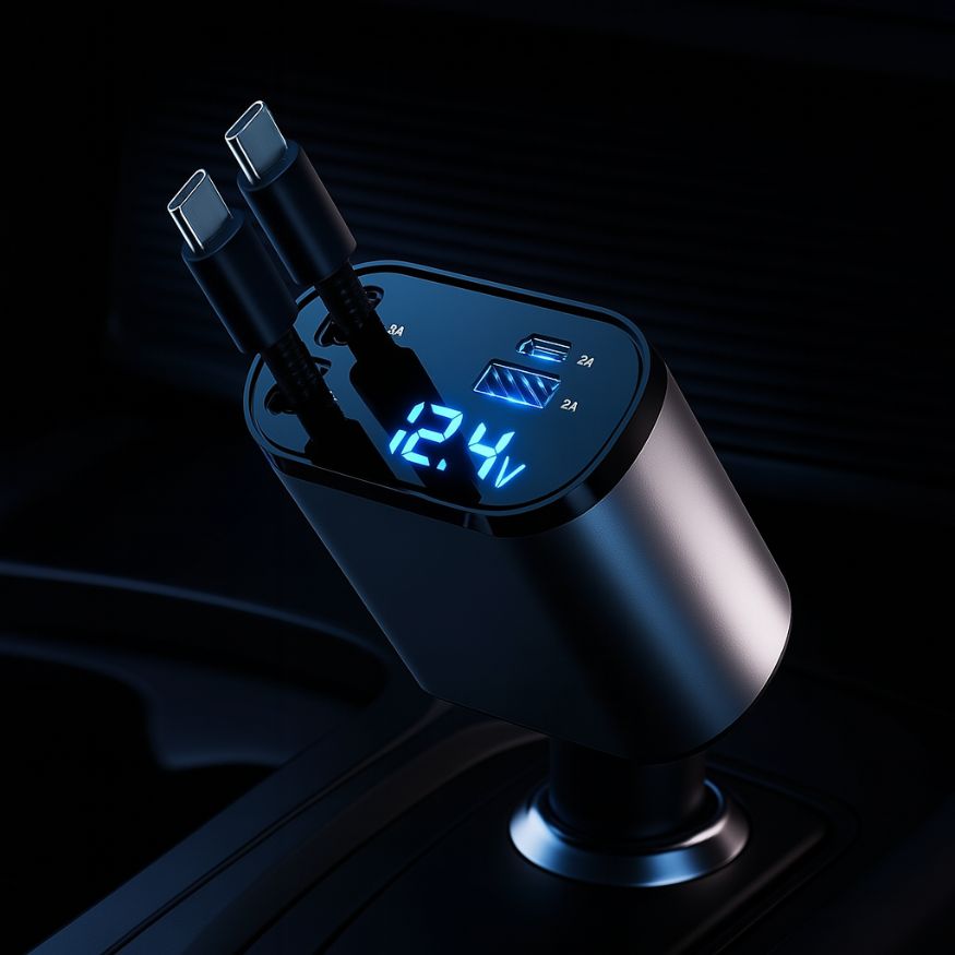 SUPERNIC 4-in-1 Retractable Car Charger