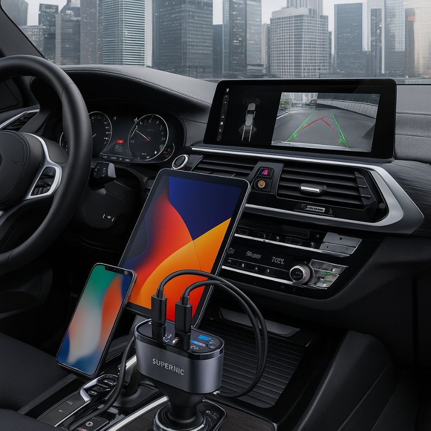 SUPERNIC 4-in-1 Retractable Car Charger