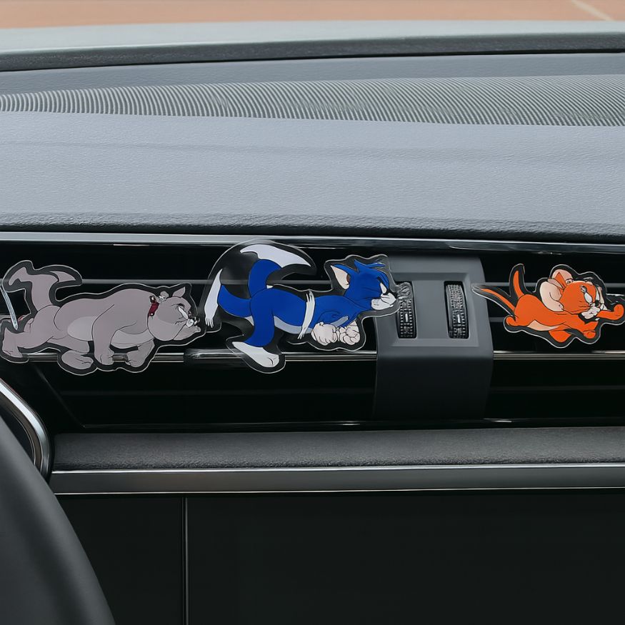 Tom &amp; Jerry Acrylic Car Air Vent Decoration 3-piece (TOM-JERRY-SPIKE)