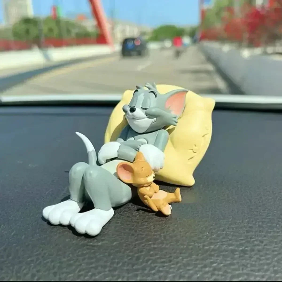 Cartoon Decoration Tom Cat Jerry Mouse Cat Ornament Cute Desk Decorations Adorable Figurines Toy Figures Car Home Decoration~